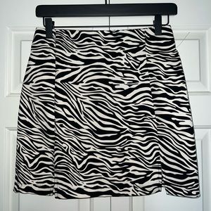 Zebra print mini skirt